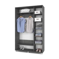 РОЛАНД Шкаф-купе с зеркалом Камень темный (450*1400) Р442 в Урае - uray.mebel24.online | фото 3