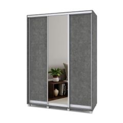 РОЛАНД Шкаф-купе с зеркалом Камень темный (450*1600) Р462 в Урае - uray.mebel24.online | фото 2