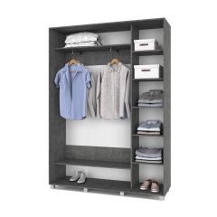 РОЛАНД Шкаф-купе с зеркалом Камень темный (450*1600) Р462 в Урае - uray.mebel24.online | фото 3