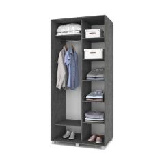 РОЛАНД Шкаф-купе с зеркалом Камень темный (600*1000) Р602 в Урае - uray.mebel24.online | фото 2