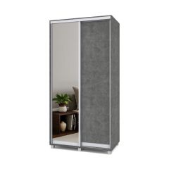РОЛАНД Шкаф-купе с зеркалом Камень темный (600*1100) Р612 в Урае - uray.mebel24.online | фото