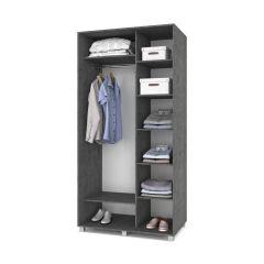 РОЛАНД Шкаф-купе с зеркалом Камень темный (600*1100) Р612 в Урае - uray.mebel24.online | фото 2