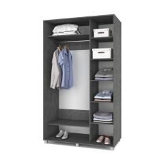 РОЛАНД Шкаф-купе с зеркалом Камень темный (600*1400) Р642 в Урае - uray.mebel24.online | фото 2