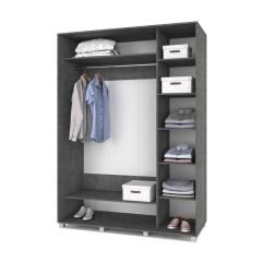 РОЛАНД Шкаф-купе с зеркалом Камень темный (600*1800) Р682 в Урае - uray.mebel24.online | фото 2