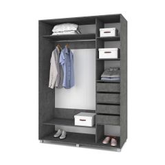 РОЛАНД Шкаф-купе с зеркалом Камень темный (600*1800) Р682 в Урае - uray.mebel24.online | фото 4