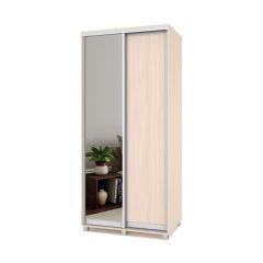 РОЛАНД Шкаф-купе с зеркалом Млечный дуб (450*1000) Р402 в Урае - uray.mebel24.online | фото 2