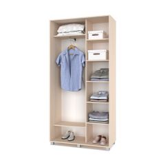 РОЛАНД Шкаф-купе с зеркалом Млечный дуб (450*1100) Р412 в Урае - uray.mebel24.online | фото 3