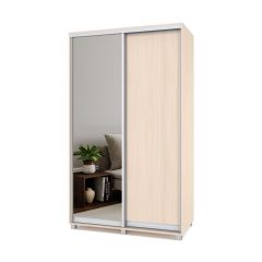 РОЛАНД Шкаф-купе с зеркалом Млечный дуб (450*1300) Р432 в Урае - uray.mebel24.online | фото 2