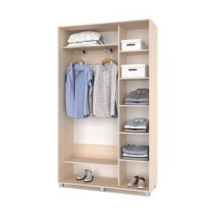 РОЛАНД Шкаф-купе с зеркалом Млечный дуб (450*1300) Р432 в Урае - uray.mebel24.online | фото 3