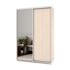 РОЛАНД Шкаф-купе с зеркалом Млечный дуб (450*1500) Р452 в Урае - uray.mebel24.online | фото 2