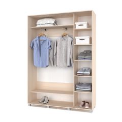 РОЛАНД Шкаф-купе с зеркалом Млечный дуб (450*1600) Р462 в Урае - uray.mebel24.online | фото 3