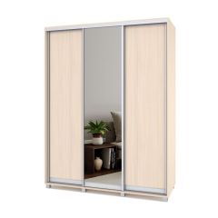 РОЛАНД Шкаф-купе с зеркалом Млечный дуб (450*1700) Р472 в Урае - uray.mebel24.online | фото
