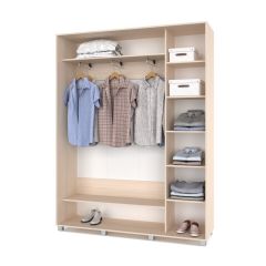 РОЛАНД Шкаф-купе с зеркалом Млечный дуб (450*1700) Р472 в Урае - uray.mebel24.online | фото 2