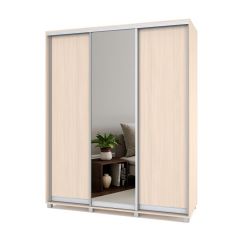 РОЛАНД Шкаф-купе с зеркалом Млечный дуб (450*1800) Р482 в Урае - uray.mebel24.online | фото