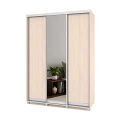 РОЛАНД Шкаф-купе с зеркалом Млечный дуб (600*1600) Р662 в Урае - uray.mebel24.online | фото