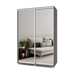 РОЛАНД Шкаф-купе с зеркалами Анкор темный (600*1500) Р653 в Урае - uray.mebel24.online | фото