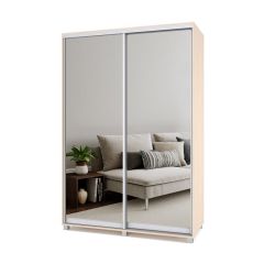 РОЛАНД Шкаф-купе с зеркалами Млечный дуб (600*1500) Р653 в Урае - uray.mebel24.online | фото