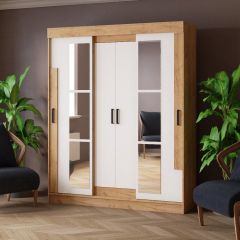 Шкаф-купе ТВИСТ Белый/Дуб крафт золотой в Урае - uray.mebel24.online | фото