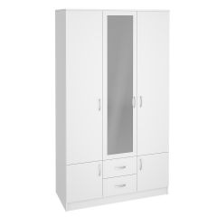 Шкаф Ронда ШК-3 с зеркалом (Белый) в Урае - uray.mebel24.online | фото