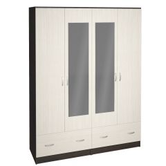 Шкаф Ронда ШК-4 с зеркалом (венге/беленый дуб) в Урае - uray.mebel24.online | фото 1