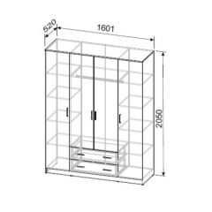 Шкаф ШК-1 (Ясень Анкор светлый) в Урае - uray.mebel24.online | фото 2