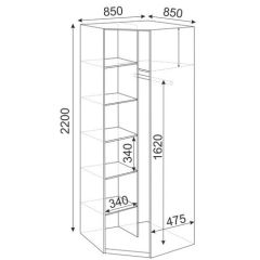 Угловой шкаф Глэдис М21 (ЯШС/Белый) в Урае - uray.mebel24.online | фото 2