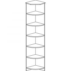 Шкаф угловой открытый №607 Инна Денвер темный в Урае - uray.mebel24.online | фото 2