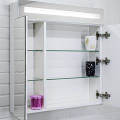 Шкаф-зеркало Аврора 65 с подсветкой LED Домино (DV8006HZ) в Урае - uray.mebel24.online | фото 7