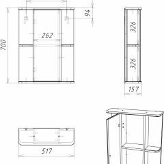 Шкаф-зеркало Норма 2-50 левый АЙСБЕРГ (DA1607HZ) в Урае - uray.mebel24.online | фото 10