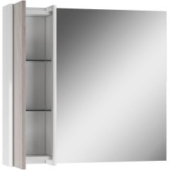 Шкаф-зеркало Uno 80 Дуб серый левый/правый Домино (DU1504HZ) в Урае - uray.mebel24.online | фото 4