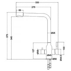 Смеситель д/кухни MELANA-F610304 Stello нерж.сталь, с переключателем на фильтр, однорычажный, сатин в Урае - uray.mebel24.online | фото 4