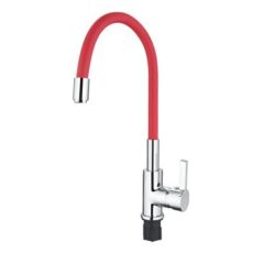 Смеситель для кухни с силиконовым изливом A9890N (Красный) в Урае - uray.mebel24.online | фото