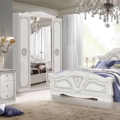 Спальня Грация (комплект 4 дв.) белый/серебро в Урае - uray.mebel24.online | фото