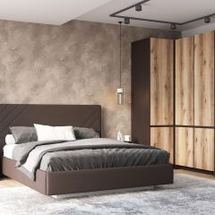 ПРАГА Спальный гарнитур Серия 3 (Дуб Делано/Дуб Венге) в Урае - uray.mebel24.online | фото 5