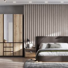 ПРАГА Спальный гарнитур Серия 3 (Дуб Делано/Дуб Венге) в Урае - uray.mebel24.online | фото 6