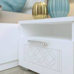 Спальный гарнитур Тиффани (БЕЛЫЙ ТЕКСТУРНЫЙ/БЕЛЫЙ) в Урае - uray.mebel24.online | фото 5