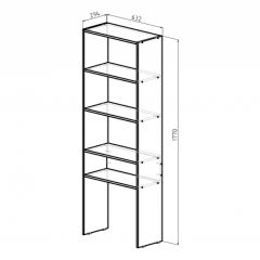 Стеллаж Элемент-1 (белый) в Урае - uray.mebel24.online | фото 2