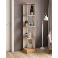 Стеллаж СТМ-1 ЛДСП Белый/ЛДСП Дуб крафт золотой в Урае - uray.mebel24.online | фото