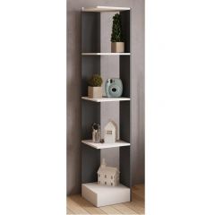 Стеллаж СТМ-1 ЛДСП Графит серый/ЛДСП Белый в Урае - uray.mebel24.online | фото