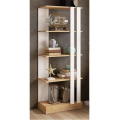 Стеллаж СТМ-2 ЛДСП Белый/ЛДСП Дуб крафт золотой в Урае - uray.mebel24.online | фото