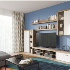 Стенка CAN BE (дуб санремо светлый/белый глянец) в Урае - uray.mebel24.online | фото