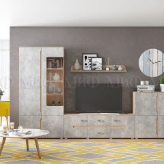 КИМ Стенка (Бетон темный/Дуб Сонома) Вариант 1 в Урае - uray.mebel24.online | фото