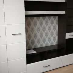 Стенка Ненси 1 (Венге/Белый глянец) в Урае - uray.mebel24.online | фото 5