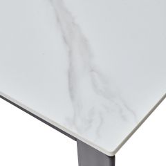 Стол CORNER 120 MATT WHITE MARBLE SOLID CERAMIC / BLACK, ®DISAUR в Урае - uray.mebel24.online | фото 8
