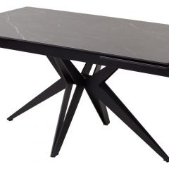Стол FORIO 160 MATT BLACK MARBLE SOLID CERAMIC / BLACK, ®DISAUR в Урае - uray.mebel24.online | фото