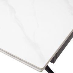 Стол FORIO 160 MATT WHITE MARBLE SOLID CERAMIC / BLACK, ®DISAUR в Урае - uray.mebel24.online | фото 9
