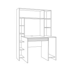 Стол компьютерный 12.71 Комфорт (Дуб Золотой CRAFT, Белая Аляска) в Урае - uray.mebel24.online | фото 3