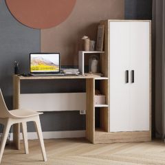 Стол компьютерный СКМ-1 ЛДСП Белый/Дуб сонома в Урае - uray.mebel24.online | фото