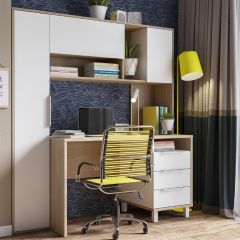 Стол рабочий 12.95 N Комфорт (Дуб сонома, Белый PE шагрень) в Урае - uray.mebel24.online | фото