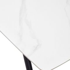 Стол RIVOLI 140 MATT WHITE MARBLE SOLID CERAMIC / BLACK, ®DISAUR в Урае - uray.mebel24.online | фото 9